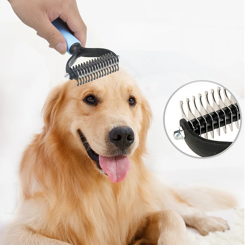 Ultimate Dog & Cat Grooming Brush - Effortlessly Remove Matted Hair for All Coat Types!