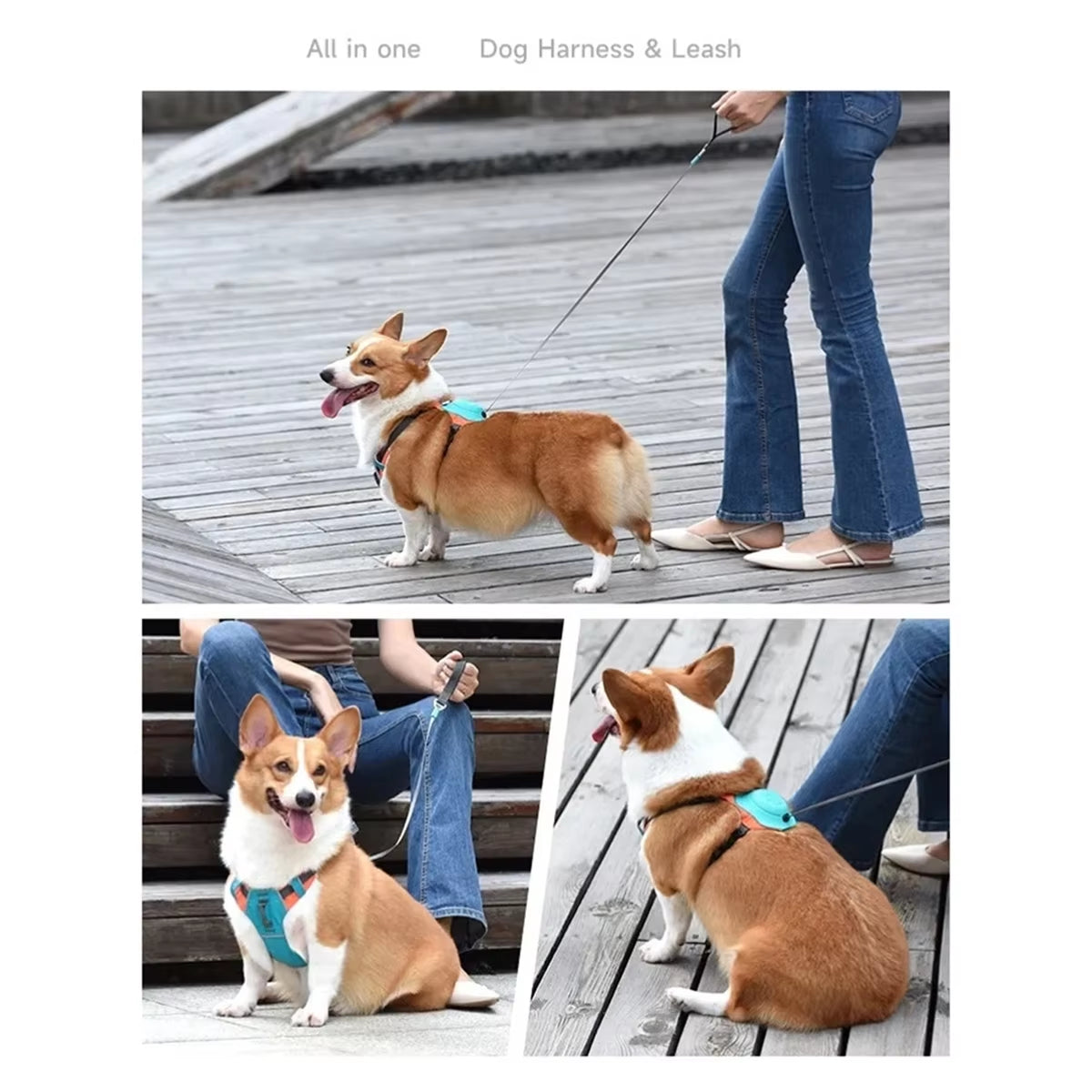 Ultimate 2-In-1 No Pull Dog Harness with Retractable Leash - Adjustable, Breathable, and Safe for Your Pup!
