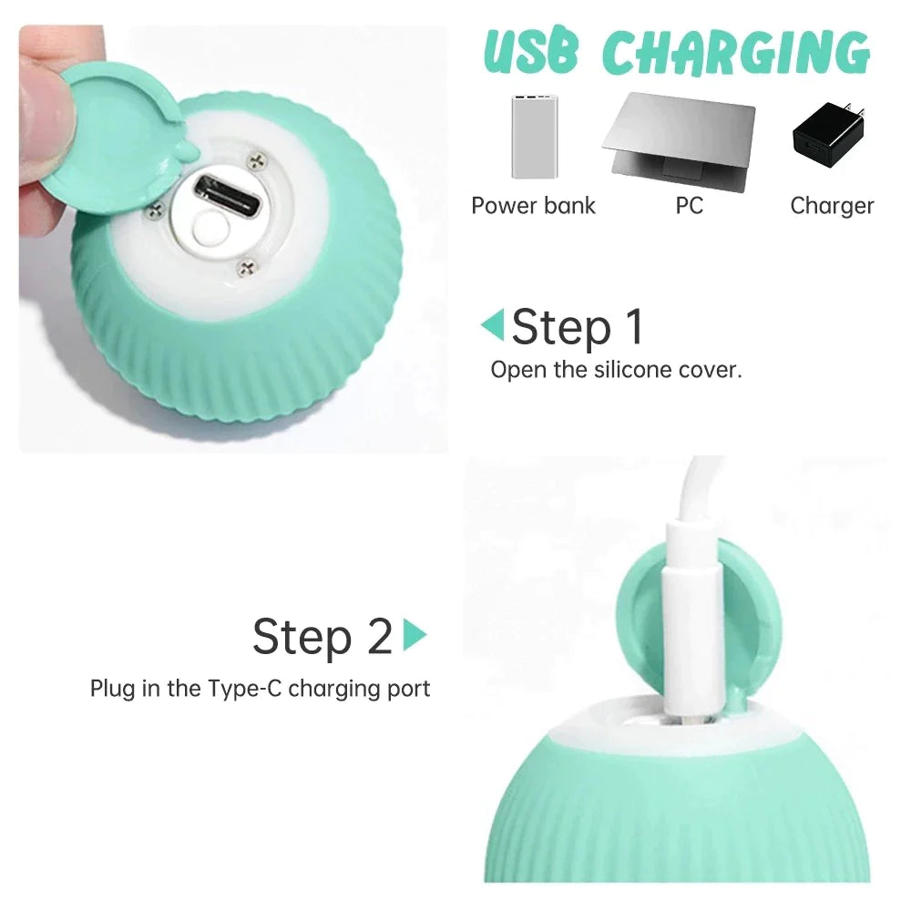 Interactive Electric Puppy Ball - Auto Rolling Toy for Cats & Small Dogs, Fun Self-Moving Games & Pet Accessories
